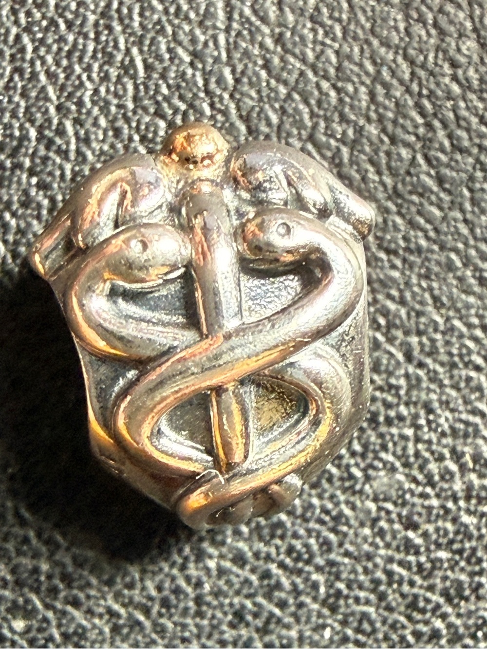 AUTHENTIC Pandora Caduceus Life Saver Nurse S925 14k ALE Gold Bead Charm Pendant